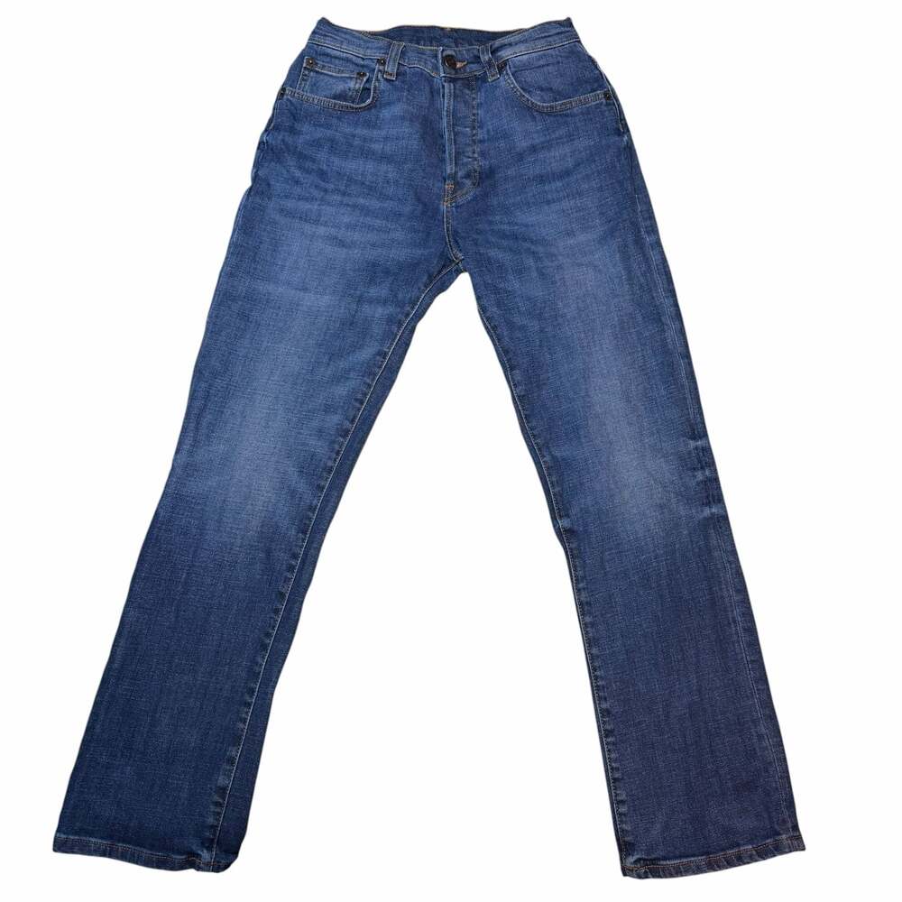 6397 Women's Button Fly Mid-Rise Straight Leg Jeans in Medium Wash